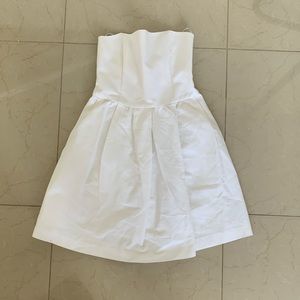 ZARA White Classic Strapless Short Dress